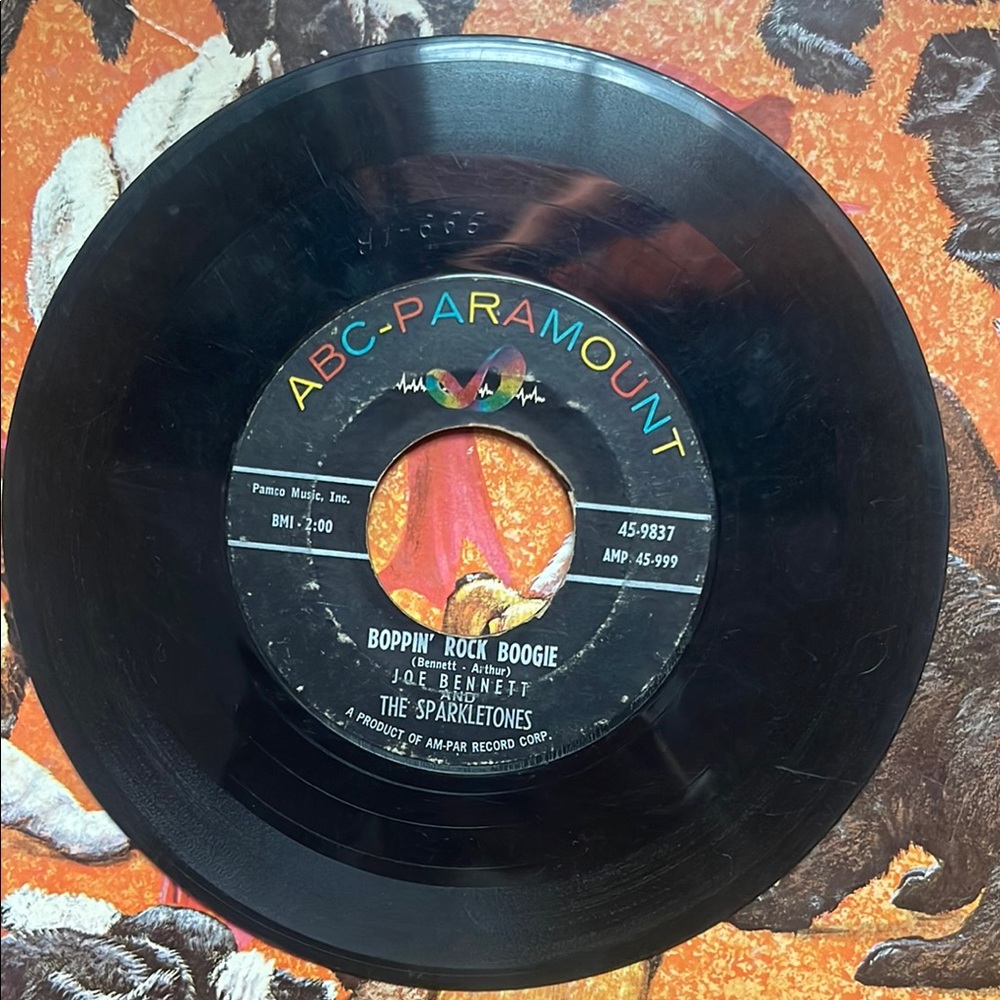 ABC-Paramount 45 rpm Vinyl Record Joe Bennett and the Sparkletones
